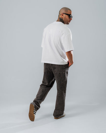 Camiseta básica corte boxy blanca