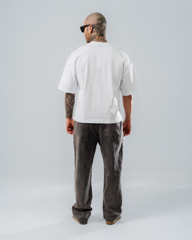 Camiseta básica corte boxy blanca