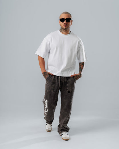Camiseta básica corte boxy blanca